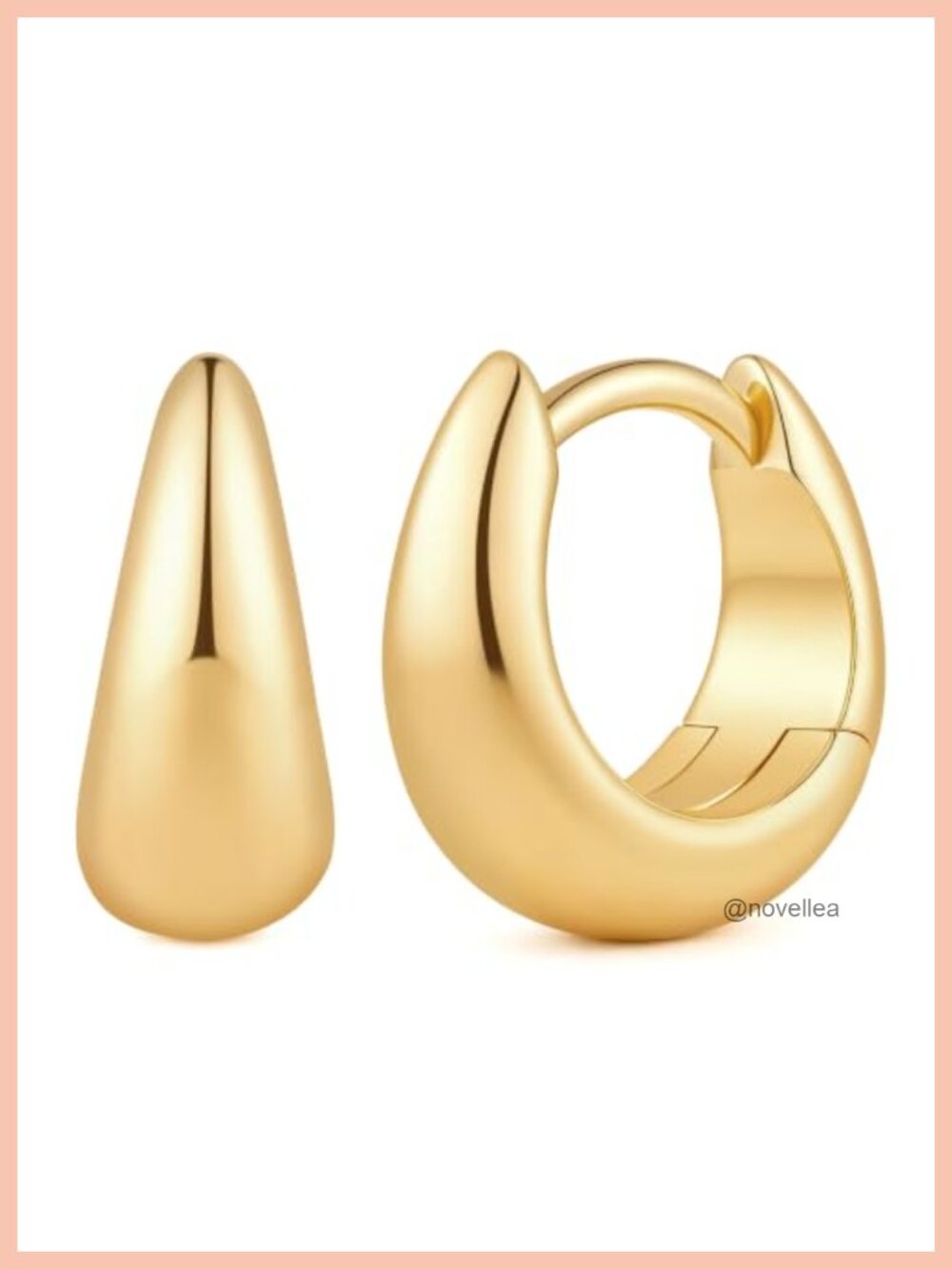 14k Gold Plated Small Hoop Earrings for Women - Crescent Curves